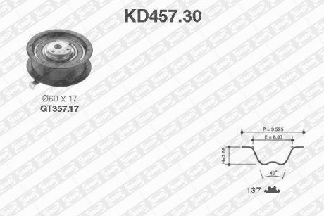 К-кт ГРМ 137z Skoda Felecia 1.9D 95-02 / VW Polo 1.7SDI-1.9SDI 97-01 SNR SNR NTN KD45730