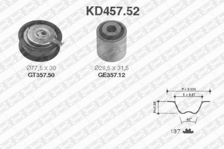 Ремінь ГРМ (набір) SNR SNR NTN KD457.52