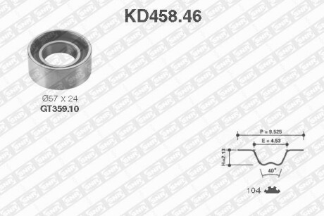 Комплект ременя грм SNR NTN KD458.46