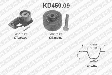 Комплект ремня ГРМ SNR NTN KD459.09