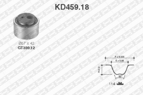 Комплект ремня ГРМ SNR NTN KD459.18