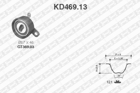 Натяжной ролик, ремень ГРМ SNR NTN KD469.13