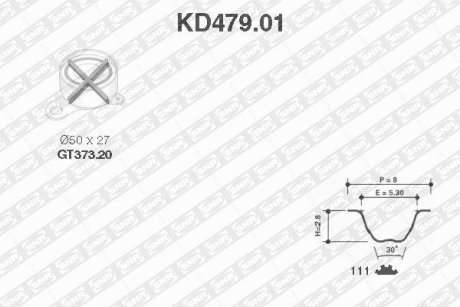 Комплект ремня ГРМ SNR NTN KD47901 (фото 1)