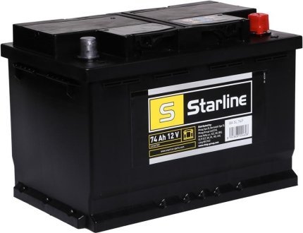 Акумулятор 74AH/680A +P 12V 278X175X190 STARLINE BASL74P