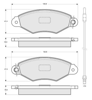 Колодки тормозные дисковые, к-т. STARLINE BDS085