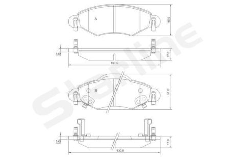 Колодки тормозные дисковые, к-кт. STARLINE BDS828P (фото 1)