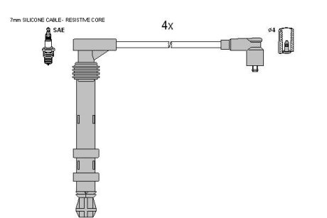 Комплект проводів запалювання STARLINE ZK8364