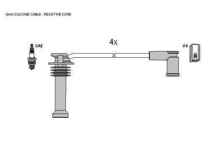 Комплект проводів запалювання STARLINE ZK9636