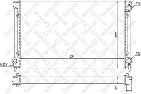 Радіатор системи охолодження STELLOX 10-25001-SX