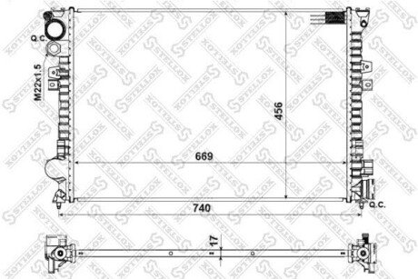 Радіатор системи охолодження STELLOX 10-25028-SX