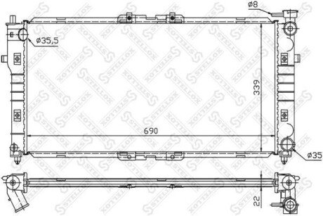 Радіатор системи охолодження STELLOX 10-25033-SX