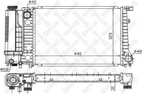 Радиатор, охлаждение двигателя STELLOX 10-25054-SX