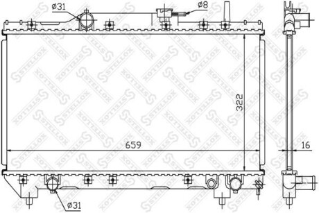 Радіатор системи охолодження STELLOX 10-25061-SX