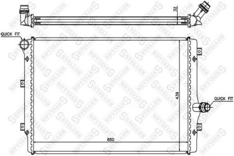 Радіатор системи охолодження STELLOX 10-25206-SX