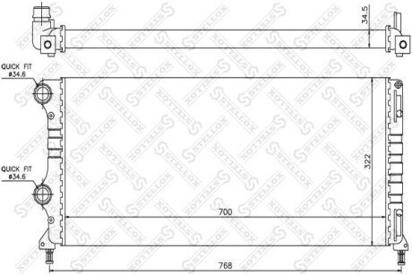 Радіатор системи охолодження STELLOX 10-25712-SX