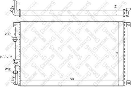 Радіатор системи охолодження без AC STELLOX 10-26179-SX