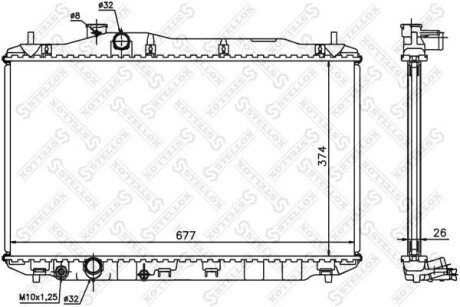 Радіатор системи охолодження STELLOX 10-26675-SX