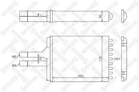 Радіатор пічки без AC STELLOX 10-35076-SX