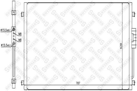 Радіатор кондиціонера STELLOX 10-45186-SX