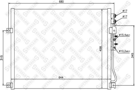 Радіатор кондиціонера STELLOX 10-45576-SX