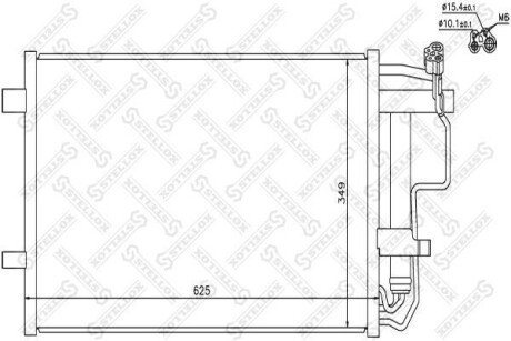 Радіатор кондиціонера з осушувачем STELLOX 10-45710-SX