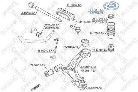 Опора амортизатора переднього STELLOX 12-17258-SX