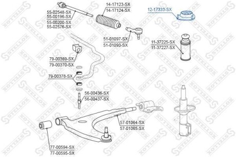 Опора амортизатора переднього STELLOX 12-17333-SX