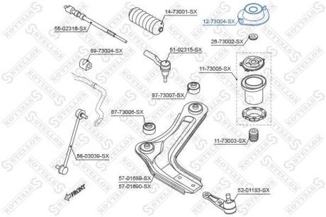 Опора амортизатора переднього STELLOX 12-73004-SX