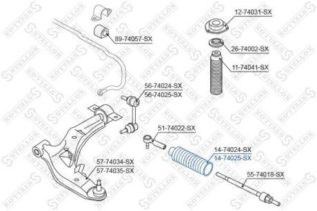 Пильник рейки рульової правий STELLOX 14-74025-SX