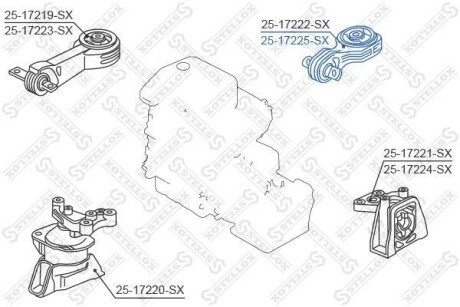 Подушка двигуна задня STELLOX 25-17225-SX