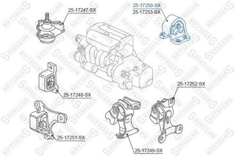 Подушка двигуна задня STELLOX 25-17250-SX