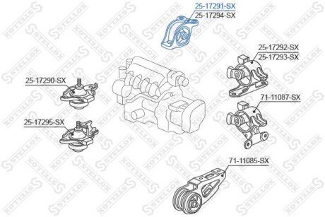 Подушка двигуна задня STELLOX 2517291SX
