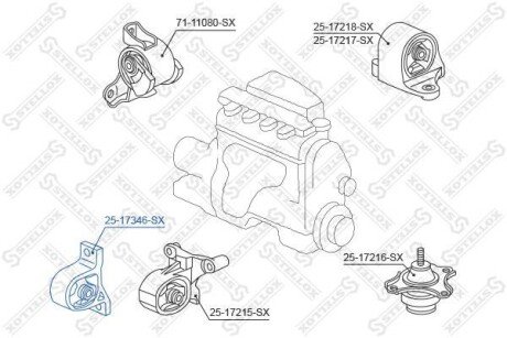 Опора двигуна нижня задня STELLOX 25-17346-SX