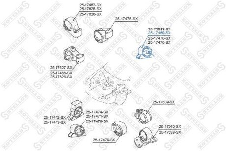 Подушка двигуна задня STELLOX 25-17469-SX