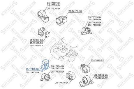 Подушка двигуна передня STELLOX 25-17472-SX