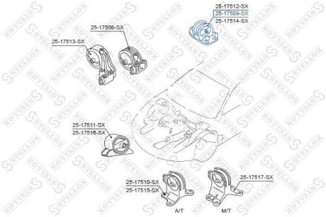 Подушка двигуна задня STELLOX 25-17509-SX
