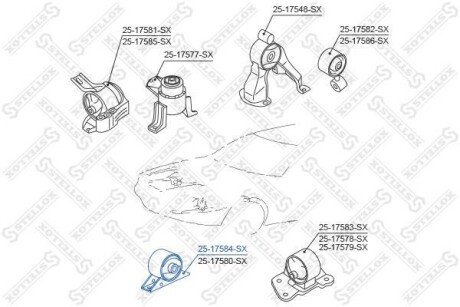 Подушка двигуна передня STELLOX 2517584SX