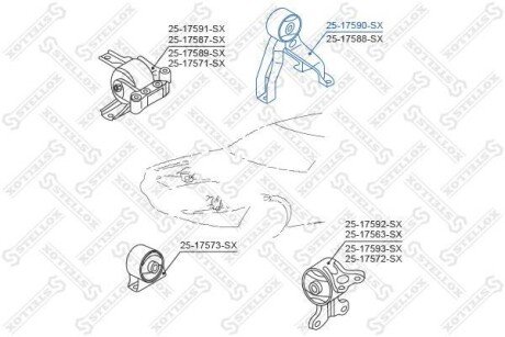 Подушка двигуна задня STELLOX 2517590SX