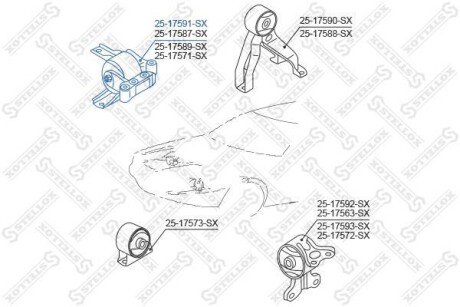 Опора двигуна права STELLOX 2517591SX