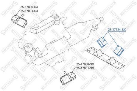 Подушка двигуна задня STELLOX 25-17734-SX