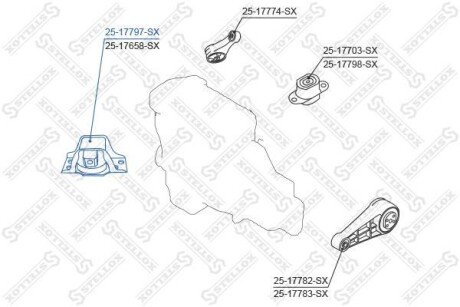 Подушка двигателя STELLOX 2517797SX