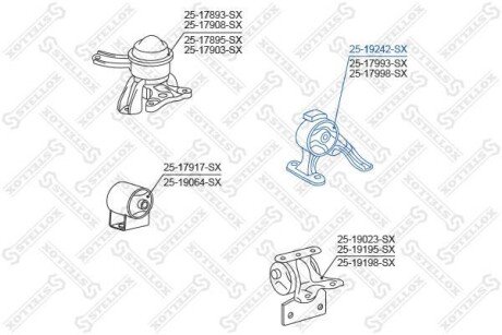 Подушка двигуна задня STELLOX 2519242SX