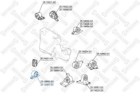 Подушка двигуна передня STELLOX 25-19667-SX