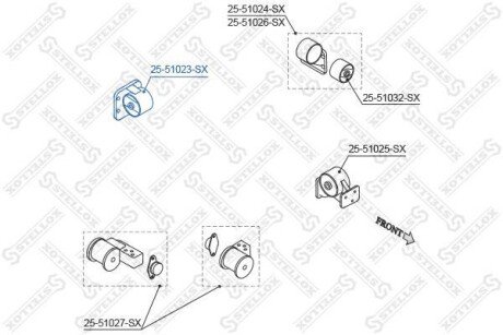 Подушка двигуна задня STELLOX 25-51023-SX