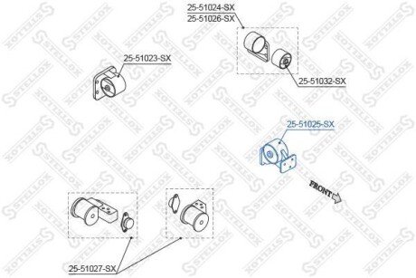 Подушка двигуна передня STELLOX 25-51025-SX