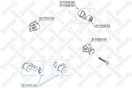 Подушка двигуна права STELLOX 25-51027-SX