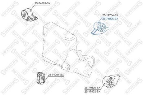 Подушка двигуна задня STELLOX 2574026SX (фото 1)