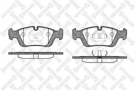 Гальмівні колодки, дискове гальмо (набір) STELLOX 395000BSX (фото 1)