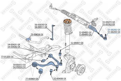 Наконечник поперечной рулевой тяги STELLOX 51-00292-SX