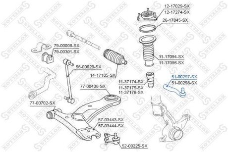 Наконечник поперечной рулевой тяги STELLOX 51-00297-SX